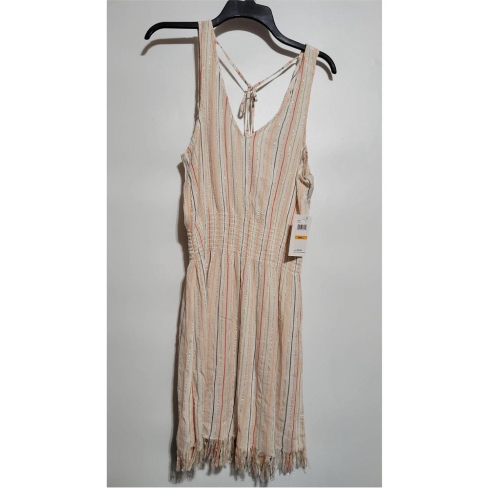 Becca swim “Virtue” cover up - halter style neck with tie back tassels, smocked